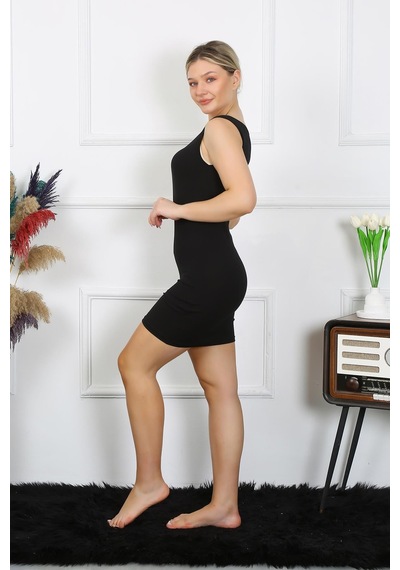 Akbeniz Bayan Kalın Askılı Tunik Body 111 SIYAH