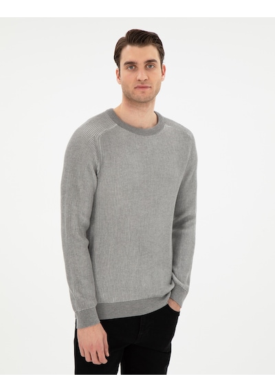 Pierre Cardin Erkek Açık Gri Melanj Kazak /triko 50297117-vr091 Açık Gri Melanj
