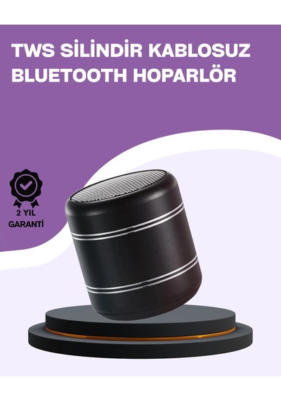Hubrendy Tekno Silindir Tasarım Mini Bluetooth Hoparlör 10m Çekim Güçlü Bas Ve Mikrofonlu