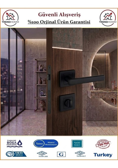Sofuoğlu Yıldırım Rozetli Kapı Kolu - Mat Siyah - Wc Banyo