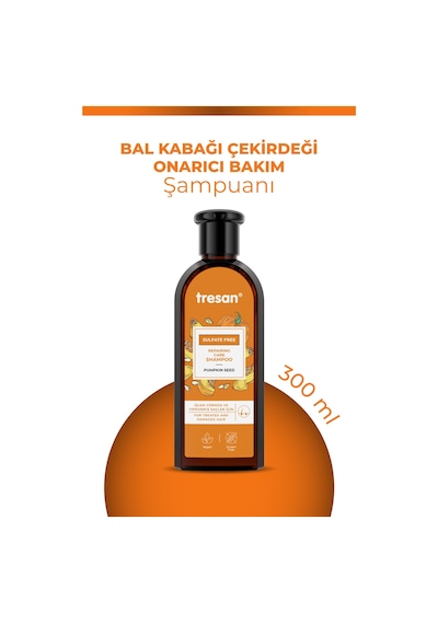 Bal Kabağı Çekirdeği Onarıcı Sülfatsız Bakım Şampuanı İşlem Görmüş Ve Yıpranmış Saçlar 300 Ml İnce Telli