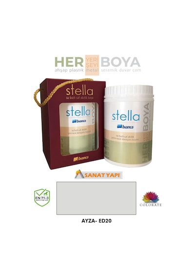 Stella Su Bazlı Saf Akrilik Boya 1lt Ayza Ral 8024