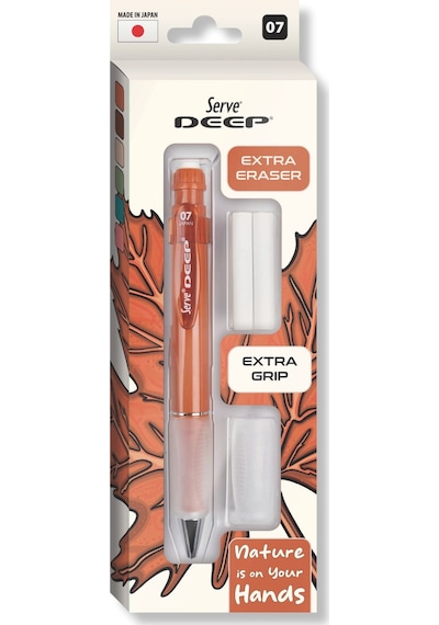 Serve Deep Versatil Kalem 07mm- Toprak Tonları - Yedekli Set Grip Ve Silgi Kiremit Kiremit