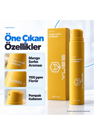 Yues Mango Aromalı Florürlü Pompalı Diş Macunu 60 G Gs-009f Beyazlatma