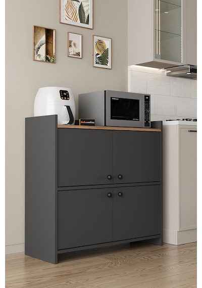 Aeka Ae-3060 Forum Antrasit/çam 4 Kapaklı, 4 Raflı, Çok Amaçlı Dolap,ayakkabılık, Kahve Köşesi, Antrasit - Çam Aeka Ae-3060 Forum Antrasit/çam 4 Kapaklı, 4 Raflı, Çok Amaçlı Dolap,ayakkabılık, Kahve Köşesi, Antrasit - Çam
