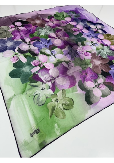 İpekal Fresh Soft Pamuk Eşarp - 05083 - 90 X 90 / 31 Mor - Yeşil 31 Mor - Yeşil