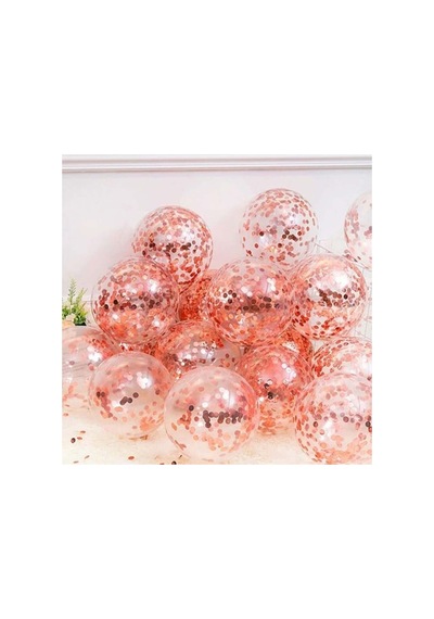 Sarı Şeffaf Konfetili Balon Renkli