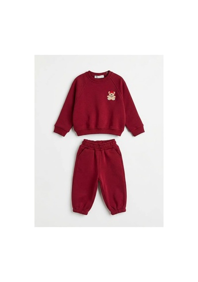 Poala Kids Bear Baby Takım Bordo