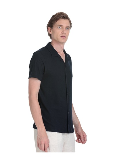 Hatemoğlu Lacivert Regular Fit Apaş Yaka Gömlek 35057 4112002