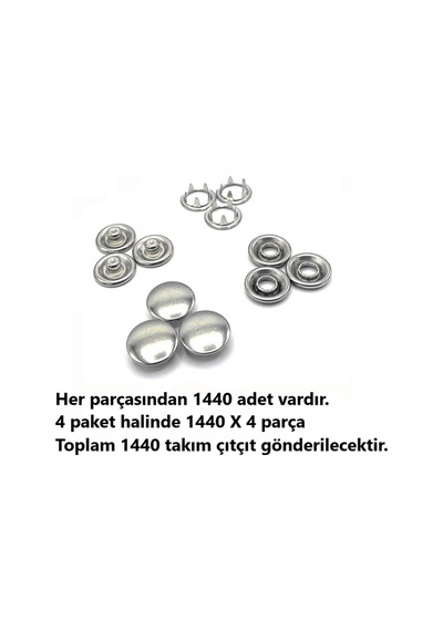 Tuhafiyecimiz 9.5mm Kapaklı Paslanmaz Nikel(Gümüş) Bebe Çıtçıt 14