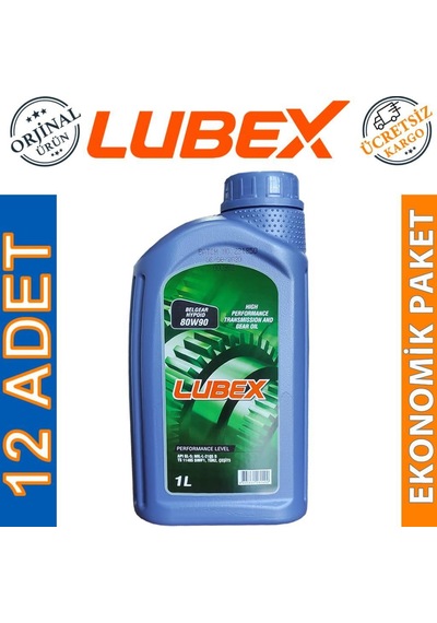 Lubex Belgear Hypoid 80W-90 GL-5 Manuel Şanzıman Yağı 12 x 1 L