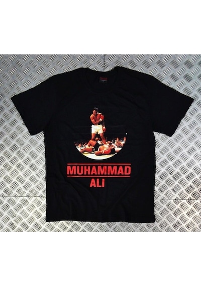 Stoned&Fame Unisex Muhammed Ali Baskılı T-shirt SIYAH Siyah
