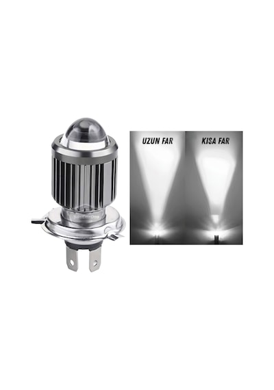 Otomobil Araç Motosiklet Mercekli Far Ampulü Led Far Beyaz Csp Led Xenon Lamba Delici Yayıcı Uzun Kısa 1 Adet H4