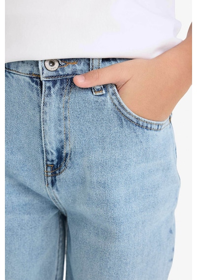 Defacto Erkek Çocuk Loose Fit Yırtık Detaylı Düz Paça Jean Pantolon G6698a826spnm39 Mavi-nm39