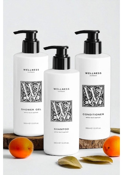Wellness Exclusive White Tea & Apricot Shampoo 380 Ml + Conditioner 380 Ml + Shower Gel 380 Ml Tüm Saçlar