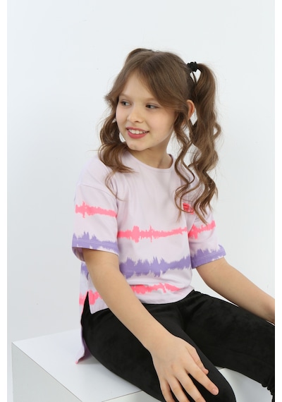 Toontoy Kids Toontoy Kız Çocuk Göğsü Armalı Tişört Açık Lila