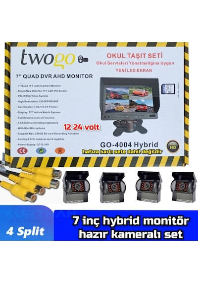 256 Gb 4 Adet Metal Kasa Kamera Ve 7'' Hybrid Dvr Set 12-24 Volt