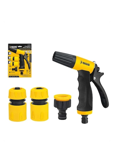 Claber 8921 40m Hortum Makarası + 25m Bahçe Hortumu + 3 Fonksiyonlu Sulama Tabancası, Tam Set