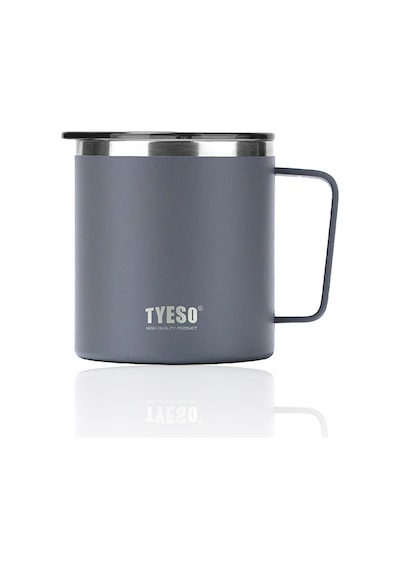 Tyeso Silviya Mug Vakumlu Paslanmaz Termal Kapaklı 400 Ml-Gri