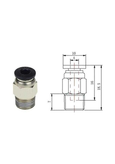 3d Printer Isıtıcı Uç - Hotend J-head V6 Bağlayıcı Extruder 1.75mm