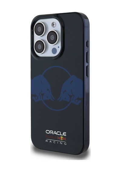 Apple Uyumlu iPhone 15 Pro Max Kılıf Redbull Lisanslı Magsafe Iml Çift Boğa Baskılı Sert Pc Kapak Lacivert