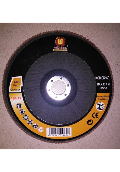 Taşlamalar Için Flap Disk Zımpara 180 Mm 60 Kum 1 Adet