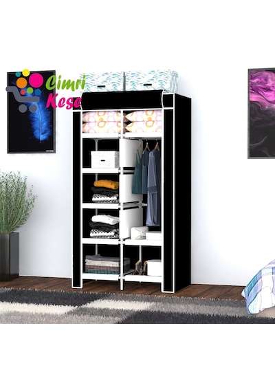 Cimrikesee Raflı Askılı Çok Amaçlı Mini Bez Dolap