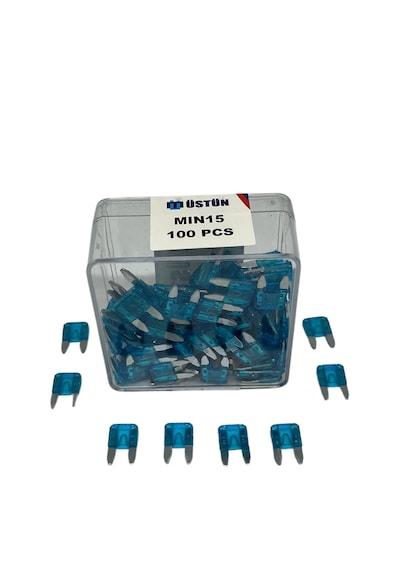 Mini Bıçak Sigorta 15 Amper 100 Adet Mini Boy Oto Sigorta 15a