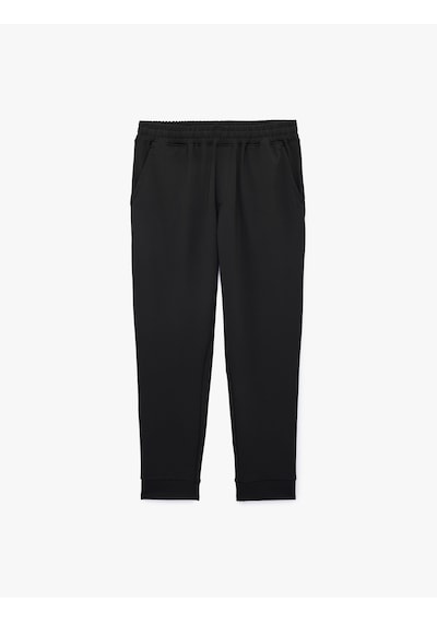 Koton Cepli Yüksek Bel Jogger Spor Eşofman Altı Siyah 6sam40010nk
