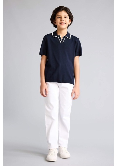 Defacto Regular Fıt Apaş Yaka Viskon Kazak Erkek Çocuk G6606a826spnv146 Lacivert-nv146