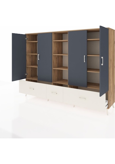 Hyperion Dolap 12 Raflı 3 Çekmeceli 4 Kapaklı 220x44x163 Çam-antr Çam-antrasit/aytaşı Hyperion Dolap 12 Raflı 3 Çekmeceli 4 Kapaklı 220x44x163 Çam-antr Çam-antrasit/aytaşı