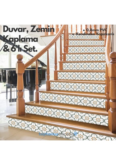Trendpoint Kendinden Yapışkanlı Pvc Sticker 6adet 20cm 20cm Mutfak Banyo Duvar Zemin Kaplama