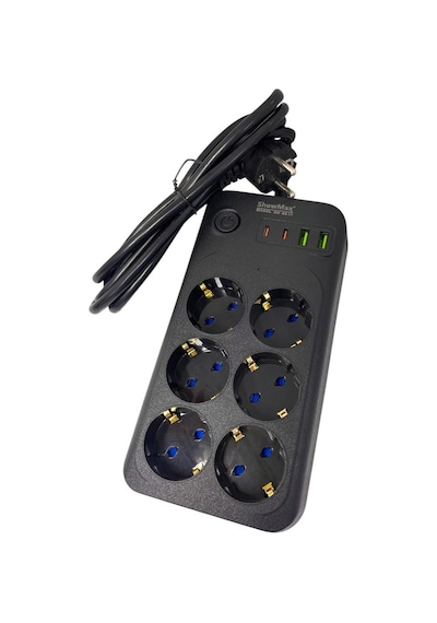 Showmax Sh-4630 2mt 2xusb-2xtype-c 4lü Termal Akım Korumalı Priz 10a 2500w 2 M