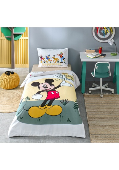 Özdilek Mickey Mouse Nomadic Tek Kişilik Disney Lisanslı Lastikli Çarşaf Çocuk Nevresim Takımı Çok Renkli