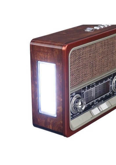 Ktf-1668 Nostalji Radyo Bluetooth Hoparlör Fenerli Solar Şarjlı