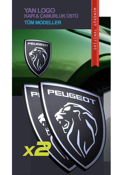 Peugeot Yeni Aslan 3d Logo Çamurluk&arka&yan&kapı Içi