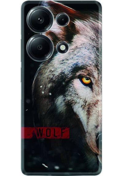Xiaomi Redmi Note 13 Pro 4G Kılıf Kılıf Silikon Desen Özel Seri Wolf Eyes 1758