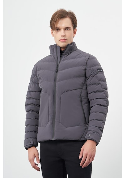 İmza Koyu Antrasit Dolumlu Hakim Yaka Slim Fit Dar Kesim Klasik Mont 1007245153 Koyu Antrasit