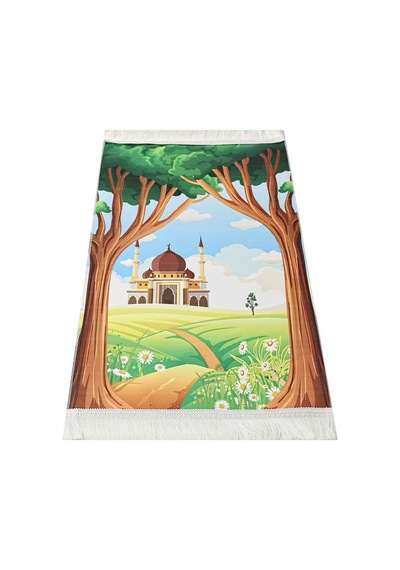 Çocuk Seccadesi Ağaç- Kahve 82 45 Cm 110 Gr - Tesbih Hediyeli Çok Renkli