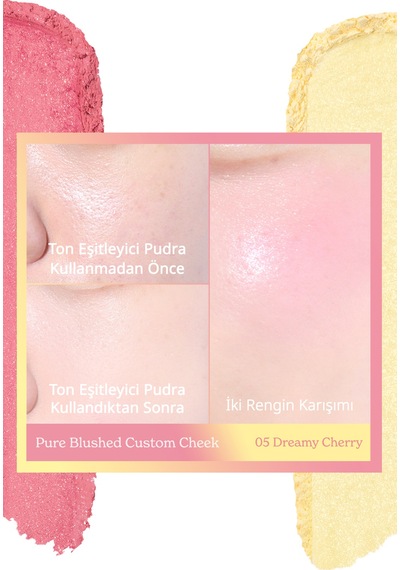 Işıltılı, İki Tonlu Highlighter Allık Perıpera Pure Blushed Custom Cheek 005 Dreamy Cherry 97919804
