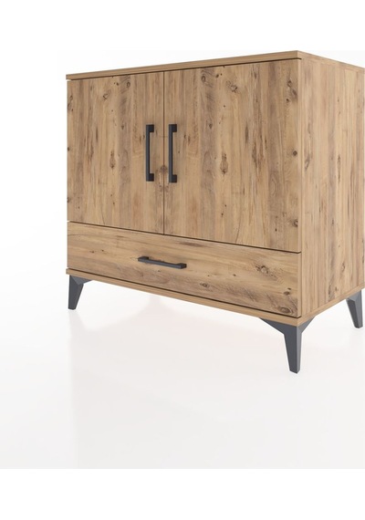 Hyperion Şifonyer 3 Raflı Tek Çekmeceli 2 Kapaklı 88x44x80 Ça... Çam