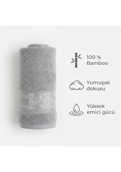 Tr Büyük Banyo Havlusu, Gri 100% Bambu Emici Yumuşak Hızlı Kuruyan Yüksek Kaliteli Bamboo Spa Plaj Havlu 98 153 Genel