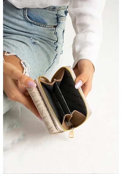 Just Polo Kadın Bol Kartlık Ve Kağıt Para Bölmeli Bölmeli Fermuarlı & Kapaklı Cüzdan Shopper Taş