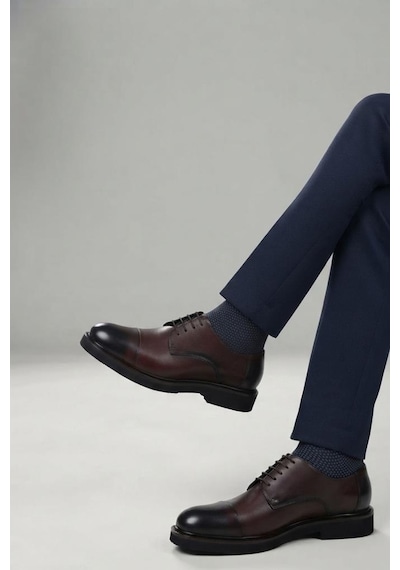 Pisagor Ps-74749 Hakiki Deri Erkek Exclusıve Oxford Günlük Ayakkabı Kahve