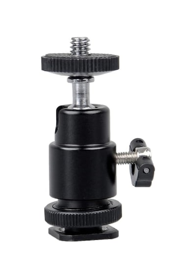 360 Derece Döner Başlıklı Metal Tripod Bilyalı Top Kafa Adaptörü Hot Shoe Bağlantılı Kamera Ve Işık İçin