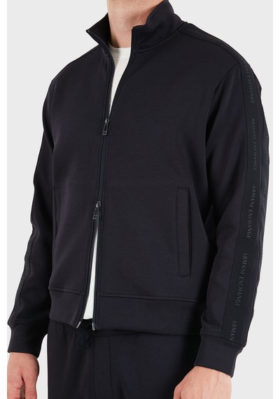 Armani Exchange Pamuk Karışımlı Dik Yaka Fermuarlı Sweat Erkek Sweat Xm003144 Af13047 Ub101 Lacivert