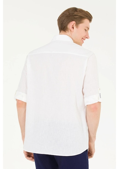U.S. Polo Assn. Erkek Comfort Fit Düğmeli Yaka Gömlek 1570537 Bey Beyaz U.S. Polo Assn. Erkek Comfort Fit Düğmeli Yaka Gömlek 1570537 Bey Beyaz