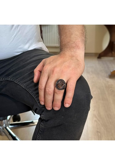 David Yıldızı Yüzük, Yapay Taş Yüzük, 925 Ayar Gümüş Süleyman Yüzüğü Sultanite Yapay Taş Gümüş