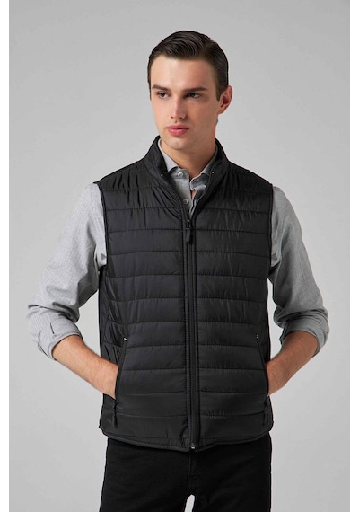 D's Damat Regular Fit Siyah Dik Yaka Elyaf Dolgulu Mevsimlik Fermuarlı Yelek Mont 7HF07ORT42611 D's Damat Regular Fit Siyah Dik Yaka Elyaf Dolgulu Mevsimlik Fermuarlı Yelek Mont 7HF07ORT42611