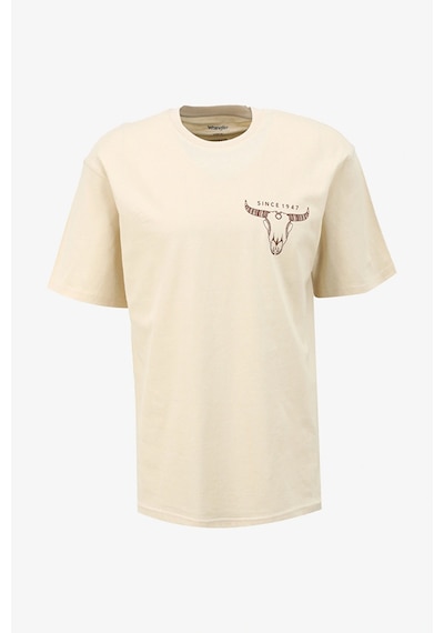 Wrangler Bisiklet Yaka Ekru Erkek Loose Fit T-shirt - W241299104 001